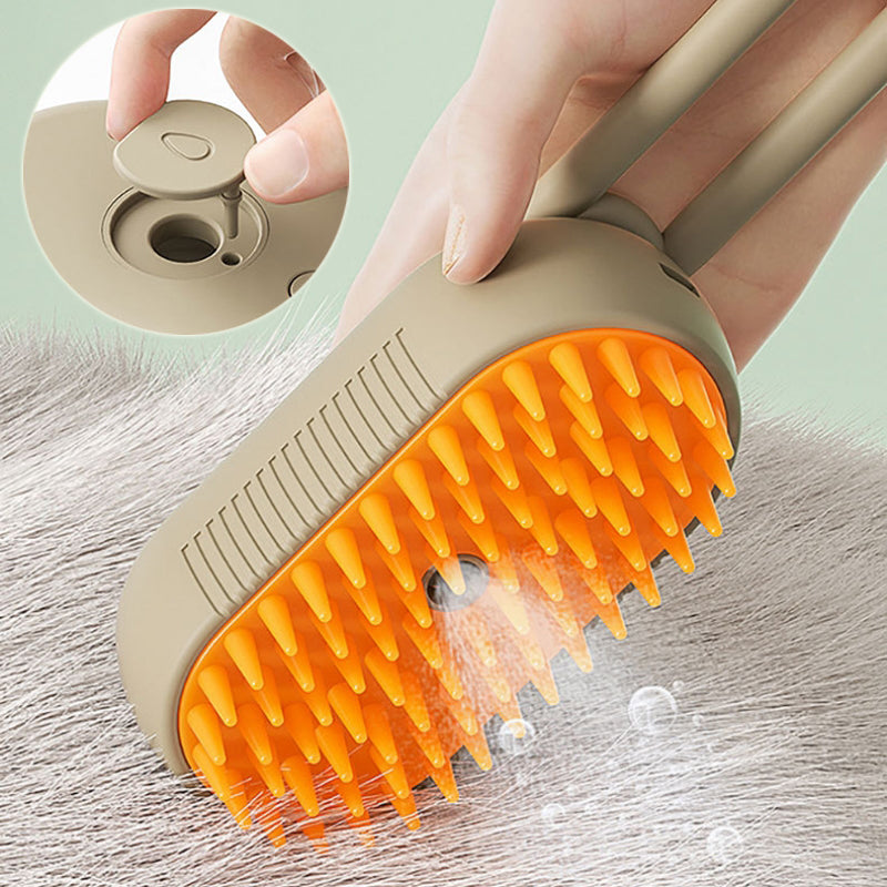 Electric Steam Grooming Brush – 3-in-1 Pet Hair & Massage Tool