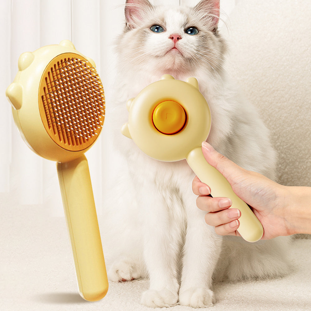 Pet Massage Grooming Brush – Gentle Hair Removal for Cats & Dogs