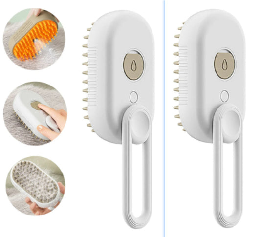Electric Steam Grooming Brush – 3-in-1 Pet Hair & Massage Tool